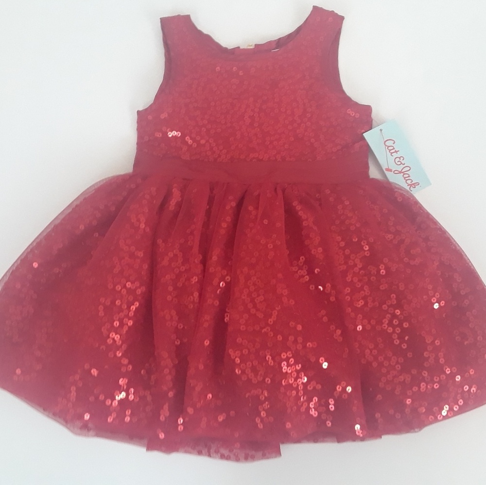 🍈Cat & Jack Red Sequin Dress🍈